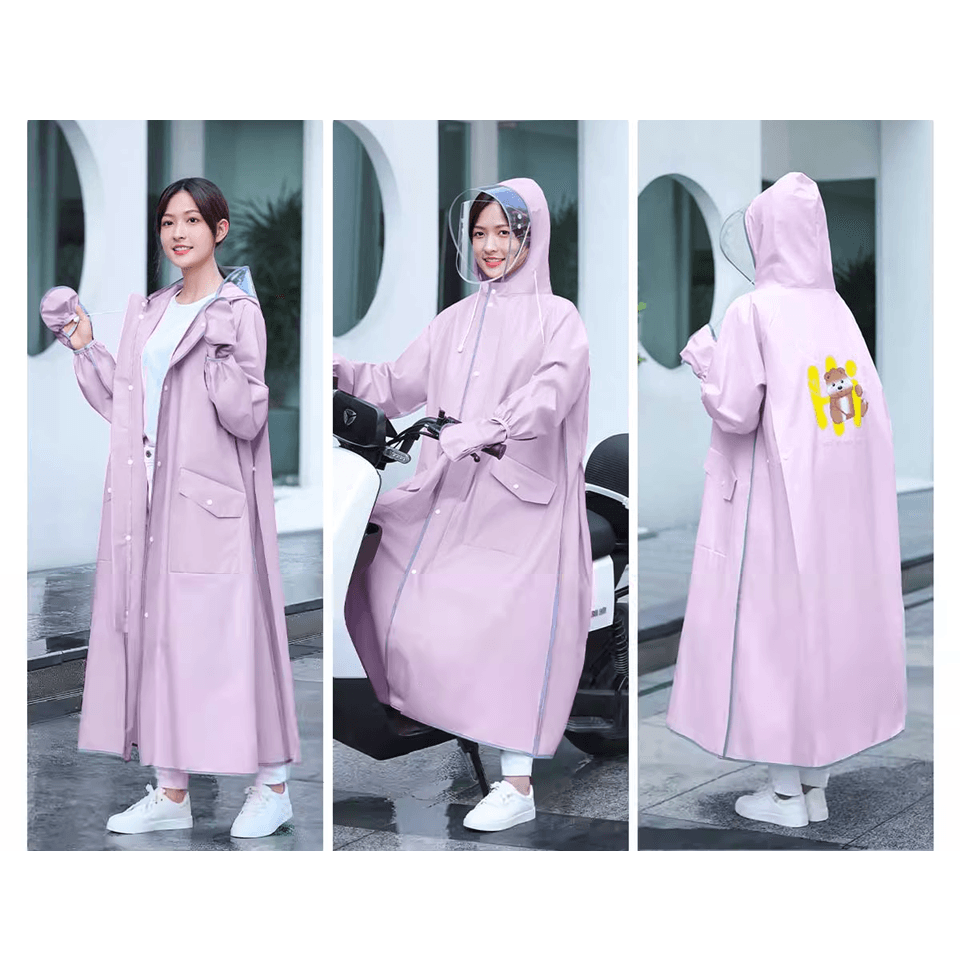 レインウェア 上品な襟付きロングレインコート