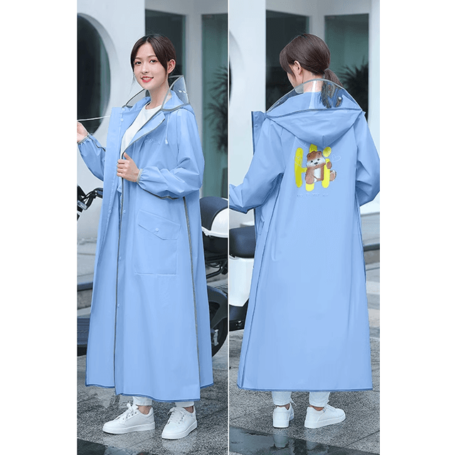 レインウェア 上品な襟付きロングレインコート