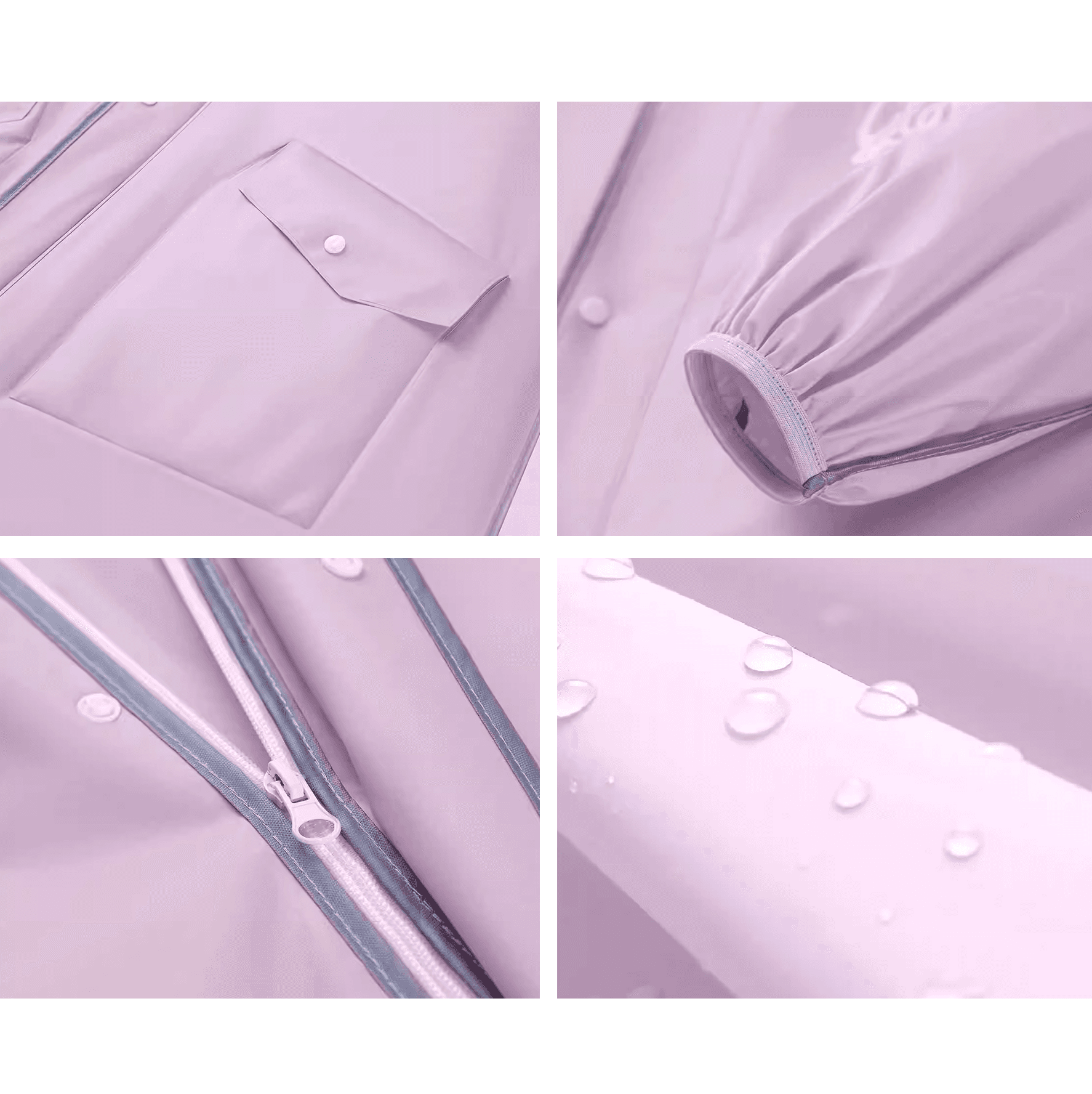 レインウェア 上品な襟付きロングレインコート