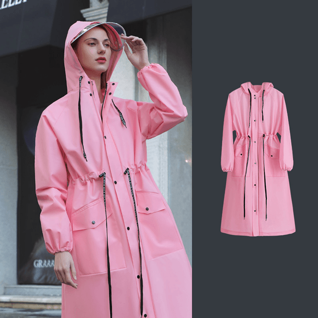 レインウェア 上品スタイリッシュロングレインコート
