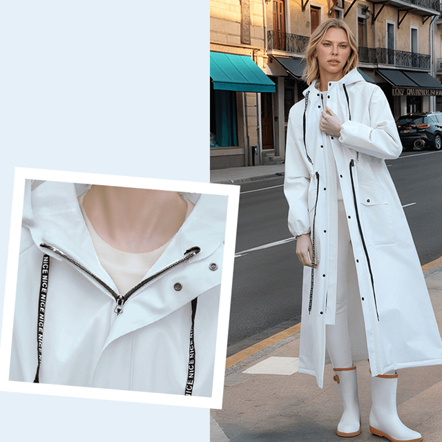 レインウェア 上品スタイリッシュロングレインコート