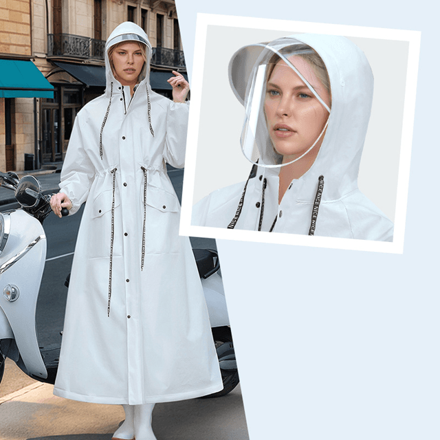 レインウェア 上品スタイリッシュロングレインコート