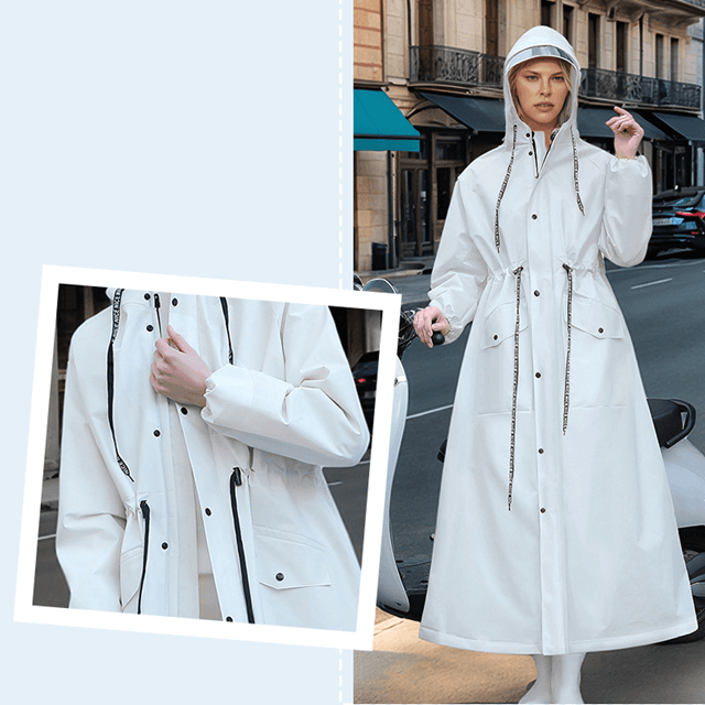 レインウェア 上品スタイリッシュロングレインコート