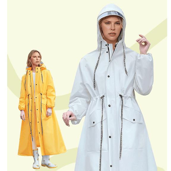 レインウェア 上品スタイリッシュロングレインコート