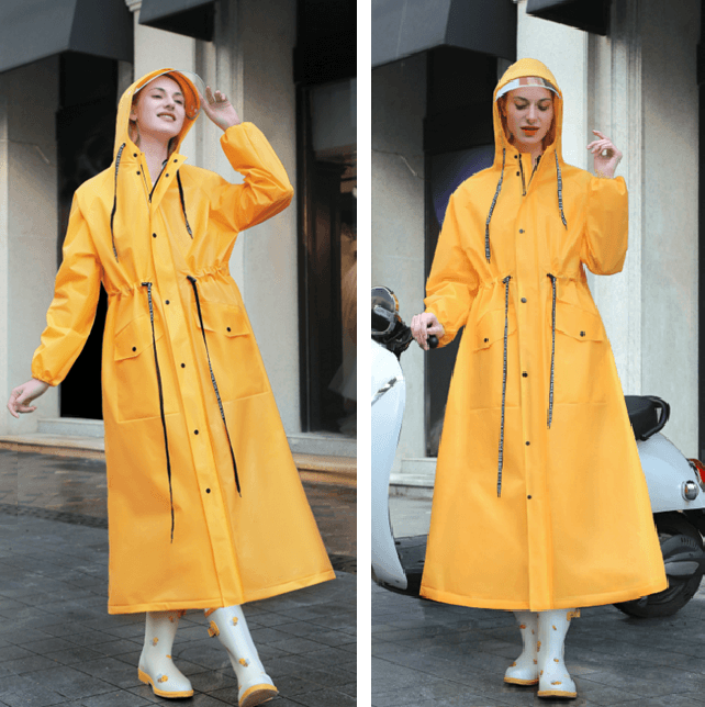 レインウェア 上品スタイリッシュロングレインコート