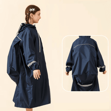 レインウェア 透明フード付き おでかけ雨具