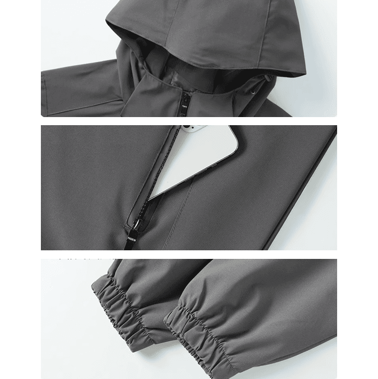 防水透湿フード付きレインウェア