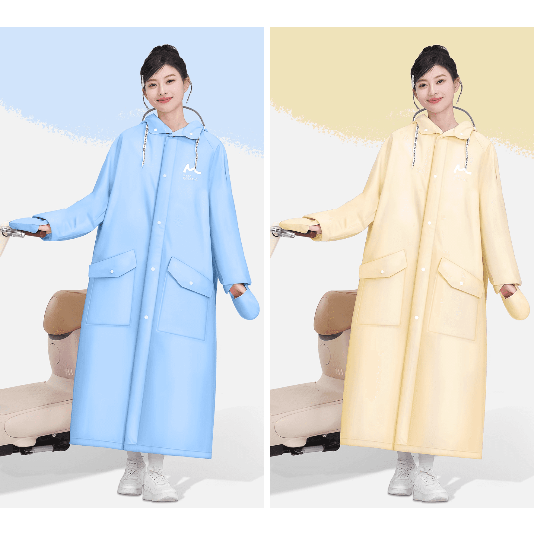 ゆったりロング丈あったかレインウェア