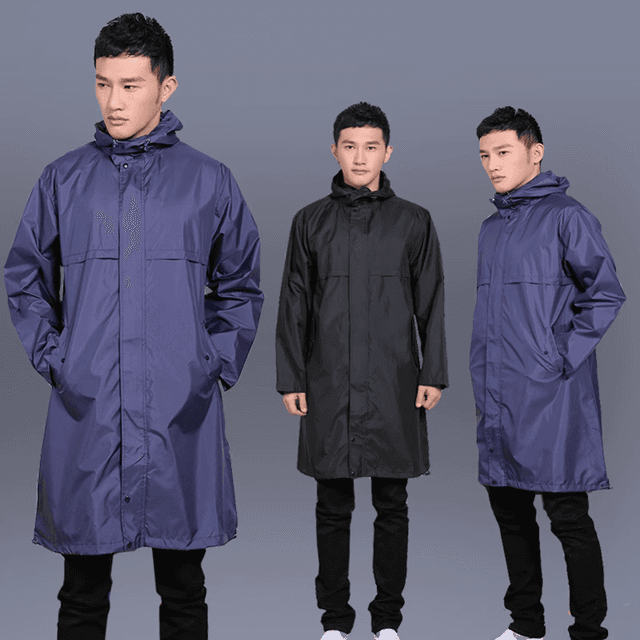 レインウェア シンプル防水ロングレインコート