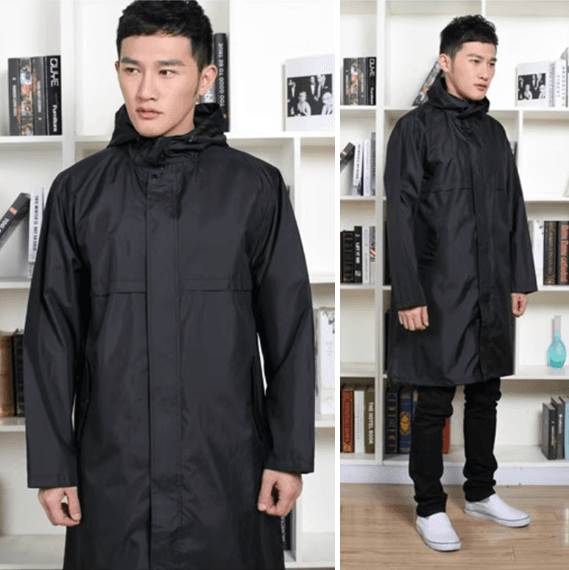 レインウェア シンプル防水ロングレインコート