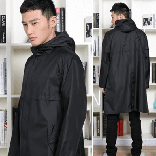 レインウェア シンプル防水ロングレインコート