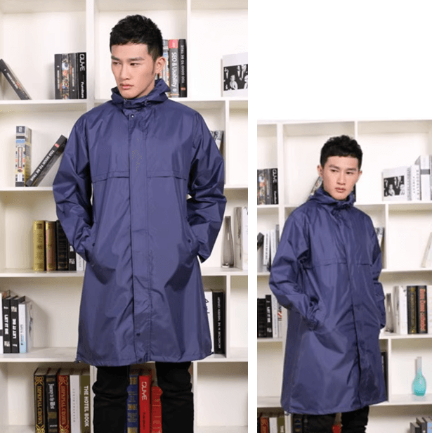 レインウェア シンプル防水ロングレインコート