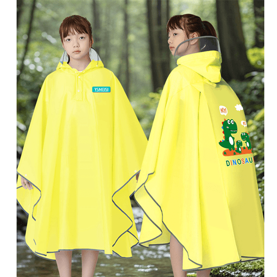 レインウェア 透明フード付き キッズポンチョ
