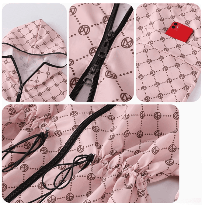 ラウンドチェック柄レインウェア