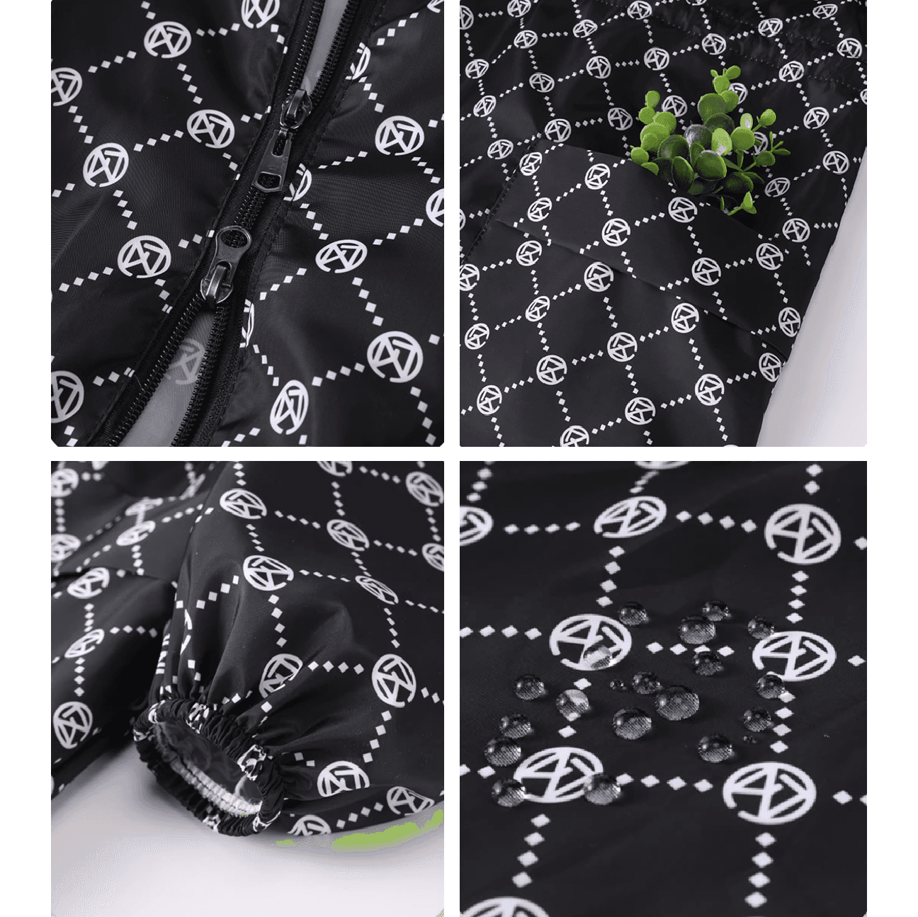 ラウンドチェック柄レインウェア