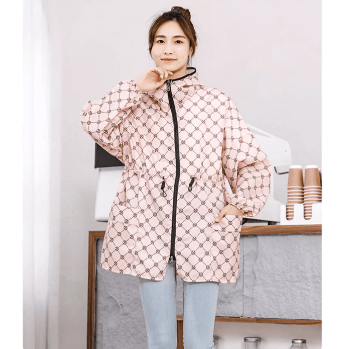 ラウンドチェック柄レインウェア