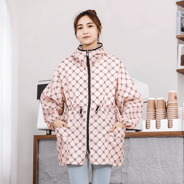 ラウンドチェック柄レインウェア