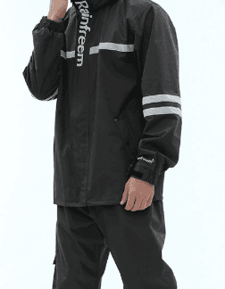 レインウェア 高視認性反射帯付き高機能防水上下セット