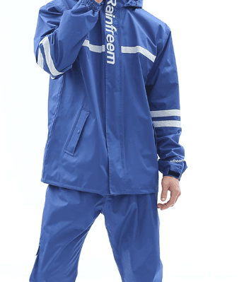 レインウェア 高視認性反射帯付き高機能防水上下セット