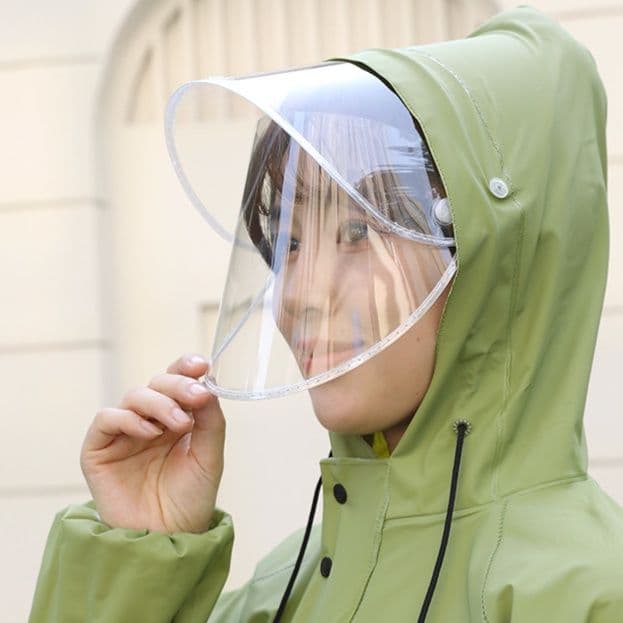 レインウェア 二重構造透明庇付き高機能防水レイン スーツ