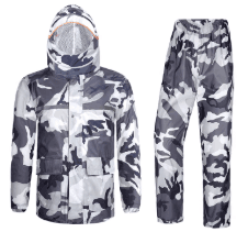 レインウェア 迷彩柄防水透湿ブラウス型 上下セット