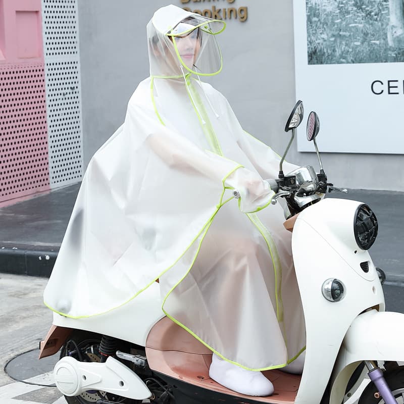 レインウェア 透明キャノピー付き二輪車用レインポンチョ