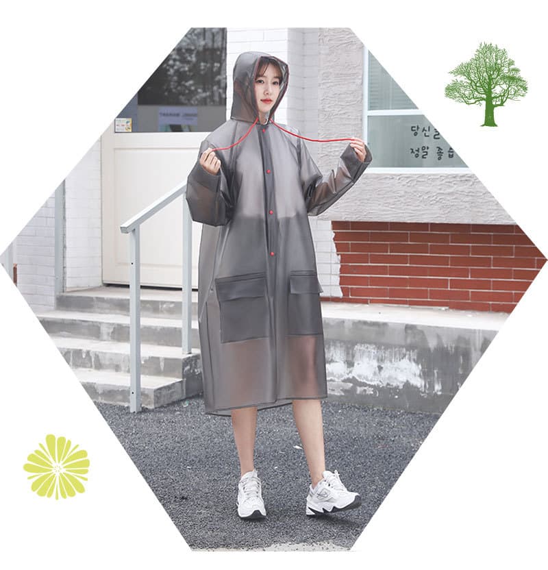 レインウェア シースルーレインコート 上品シルエット