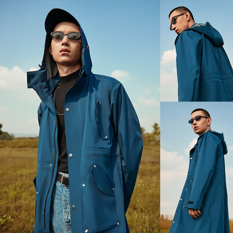 レインウェア 雨粒煌めき ユース ロングコート