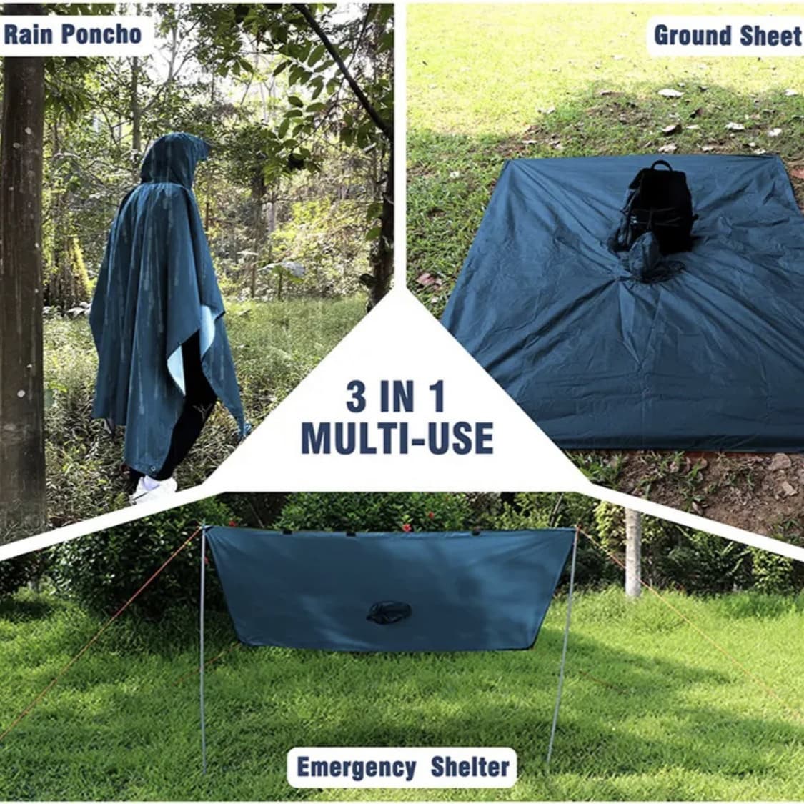 レインウェア 多機能アウトドアポンチョ