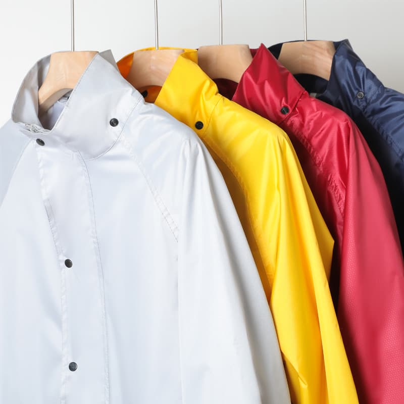 レインウェア フード付きロング丈防水ジャケット