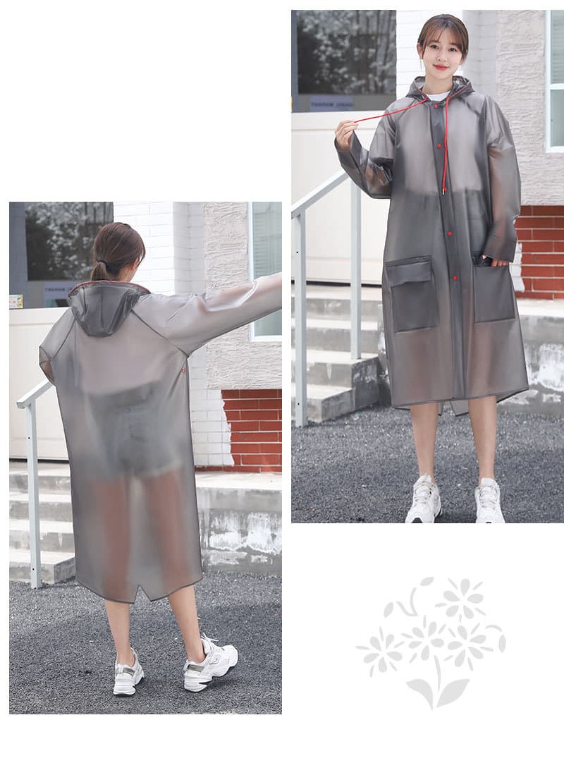 レインウェア シースルーレインコート 上品シルエット