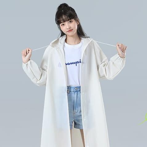 【売切】シンプル長丈レインウェア