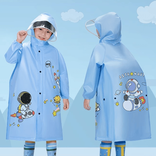 かわいいキャラクターの雨の日レインウェア