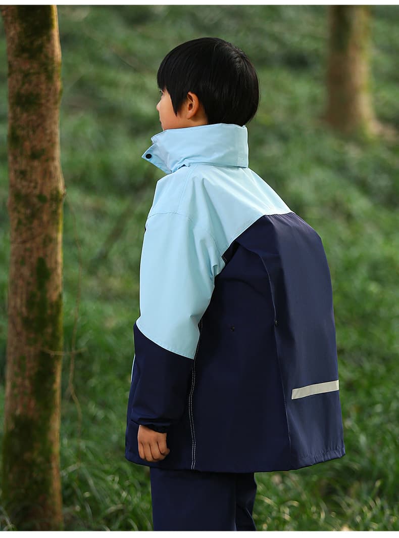 こども用 大きめフード付き快適レインウェア
