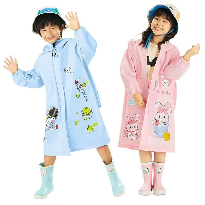 かわいいキャラクターの雨の日レインウェア